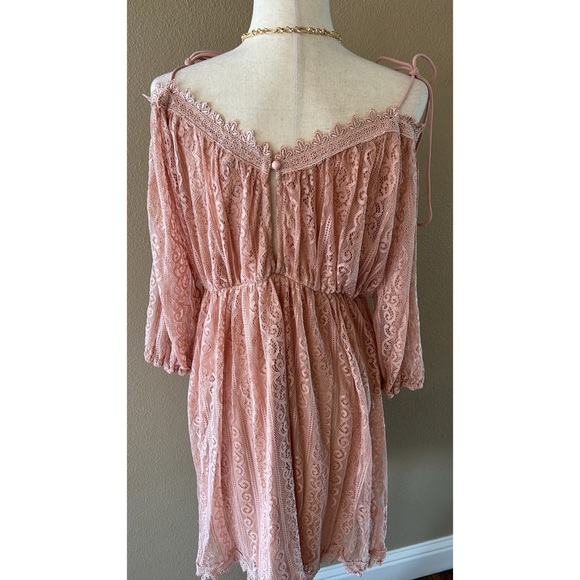 Gorgeous pink mauve lace overlay dress - Picture 4 of 5
